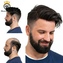 Ультратонкие волосы для мужчин, натуральный вид, 100% европейские человеческие волосы, кружево и ПУ, замена, Мужские t-System, мужской парик для мужчин, Hombre Remy 2024 - купить недорого