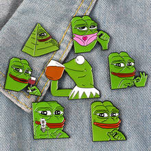 New Pepe Enamel Lapel Pin Feels Bad Man Brooch Pins The Sad Frog Button Badges Pop Funny Pins Jewelry For Clothing 2024 - buy cheap