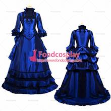 Fondcosplay-vestido Medieval victoriano Rococo, traje de baile, chaqueta de tafetán azul, falda gótica Punk, disfraz de Cosplay hecho a medida [G699] 2024 - compra barato