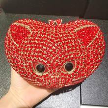 XIYUAN-Bolso de mano de lujo con cristales rojos y diamantes, Cartera de mano para fiesta, boda, venta al por mayor 2024 - compra barato