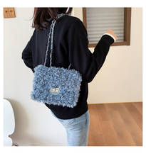 Fashion Winter ladies Lock shoulder bags luxury handbags women bags designer Lamb hair Flap Crossbody bag Chain Messenger bag 2024 - buy cheap