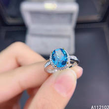 KJJEAXCMY fine jewelry S925 sterling silver inlaid natural blue topaz girl new vintage ring support test Chinese style with box 2024 - buy cheap