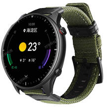 Нейлоновый холщовый ремешок для Xiaomi huami Amazfit GTR2/Stratos 2 2S 3/PACE /GTR 47 мм ремешок для часов Amazfit GTR 2 Correa 2024 - купить недорого