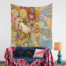 Tapiz de calavera psicodélica, tapices de Mandala Floral para colgar en la pared, decoración de pared Hippie, alfombra colgante para pared de salón, chal 2024 - compra barato