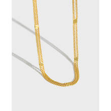 Двухрядное ожерелье-чокер с цепочкой из серебра 100% пробы под золото 18 К TLX1040 2024 - купить недорого