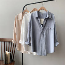 2020 Autumn Cotton Blouse Korean Long Sleeve Womens And Blouses Vintage Women White Shirts Blusas Roupa Feminina Tops 2024 - buy cheap