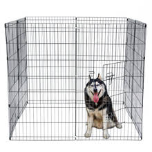 Складная металлическая ручка для домашних животных, забор из проволоки 42 дюйма, 8 панелей, для собак и кошек, товары для ворот 2024 - купить недорого
