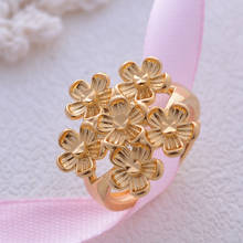 Anel de cor de ouro wando, estilo de pingente de design popular para mulheres, anéis banhados a ouro amarelo claro, joia de natal, presente 2024 - compre barato