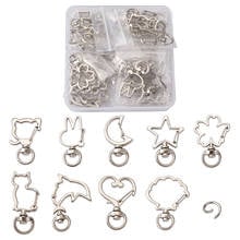 1 Box Iron Swivel Clasps Alloy Keychain Clasps Zinc Alloy Swivel Lobster Claw Clasps Jump Rings DIY Jewelry Keychain Clasp Sets 2024 - buy cheap