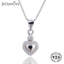 Jellystory-collar de plata de ley 925 con forma de corazón, colgante de circonita AAA para mujer, regalos de fiesta de boda, joyería fina al por mayor 2024 - compra barato