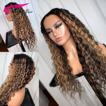 Perucas de cabelo humano encaracolado com cor brilhante, peruca frontal feminina, cabelo brasileiro 2024 - compre barato