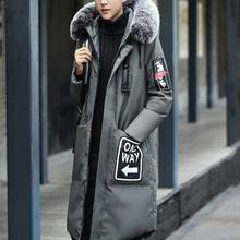 2020 New Winter Mens Coat Long Sleeve Fur Collar Hooded Outwear Jacket Casual Printing Pocket Zipper Male Coats Plus Size M-3XL 2024 - buy cheap