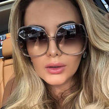 Oversized Round Women Sunglasses luxury big frame vintage gradient Glasses fashion shades Brand designer sunglass 2024 - buy cheap