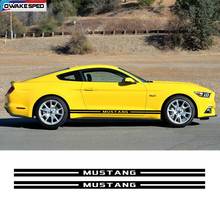 1set Racing Sport Stripes Auto Door Side Skirt Stickers Car Styling Body Decor Vinyl Decals For Ford Mustang GT Shelby Boss 302 2024 - buy cheap