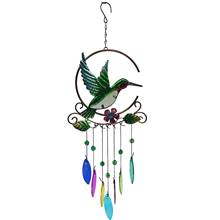 Music Wind Chime 7-color Crafts Suitable For Home Garden Decoration Metal Glass Piece Pendant 2024 - buy cheap