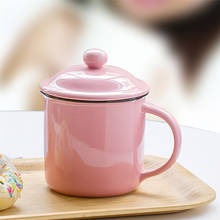 Creative Minimalist Vintage Enamel Coffee Mug with Lid Ceramic Milk Mug Pigmented Tea Cup Household Office Water Cup Drinkware 2024 - buy cheap