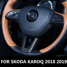 Adesivo de carro para skoda karoq 2018, acessórios de carro cromados abs, decoração em u, lantejoulas, 2019 e 1 peça 2024 - compre barato