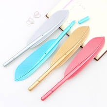 1 Piece Beautiful Feather Pens Ballpoint Pen Writing For School Supplies Stationery Cheap Items Cute Kawaii Pen Stationery 2024 - купить недорого