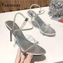 Voesnees 2021Spring Crystal New Women Shoes Pointed Toe Stiletto Professional Sandals Super High Heel Female Party Wedding Shoes 2024 - buy cheap