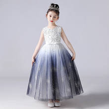 Dress for 4 -14 Years Girls Wedding Tulle Sequined Long Girl Dress Elegant Princess Party Pageant Formal Gown for Teen Children 2024 - buy cheap