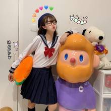 Collar Long Sleeves Shirt Skirt Sailor JK Uniforms Suit Female 2020  sailor shirt  school girl skirt  japanese school uniform 2024 - buy cheap