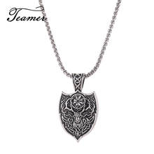 Teamer Animal Deer Shield Pendant Necklace for Men Vintage Punk Viking Wicca Jewelry Vegvisir Compass Necklace Amulet Gifts 2024 - buy cheap