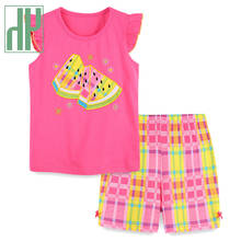 HH Baby Girls Clothing Sets 2021 Summer Kids 2pcs Cartoon Cute T-shirt Shorts Pants Girl Casual Cotton Suit Children Top Clothes 2024 - buy cheap