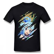 Aqua KonoSuba Megumin Anime Men T Shirt Plus Size O-neck Cotton Short Sleeve Funny T-shirt Tees Harajuku Streetwear 2024 - buy cheap