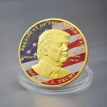 Moneda conmemorativa de diamante chapado en oro del 45 ° presidente de América, hacer de Estados Unidos un gran regalo de recuerdo 2024 - compra barato