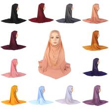Muslim Hijab Scarf One Piece Amira Women Islamic Full Cover Head Wrap Niqab Headwear Turban Khimar Arab Prayer Hijabs Headscarf 2024 - buy cheap