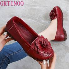 GKTINOO Women Shoes Handmade Loafers Women Flats Genuine Leather Shoes Flat Women Moccasins Soft Bottom Ladies Shoes Plus Size 2024 - buy cheap