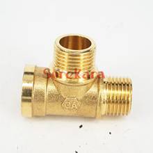 1/4" BSP Female x 1/4" BSP Male x 1/4" BSP male Thread Tee 3 Way Brass Pipe fitting Connector for water fuel gas 2024 - buy cheap