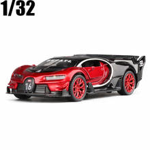 1:32 diecast liga carro bugatti visão gt modelo de carro esportivo com luz som puxar para trás crianças brinquedos favoritos frete grátis 2024 - compre barato