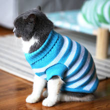 NEW Candy Stripe Color Warm Winter Spring Cat Sweater Pet Jumper Cat Clothes For Small Cat Dog Pets 2024 - buy cheap