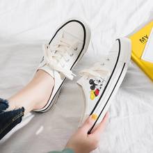 Disney spring half-supported white shoes girl canvas shoes Mickey Mouse student flat-bottomed all-match lazy casual shoes 2024 - buy cheap