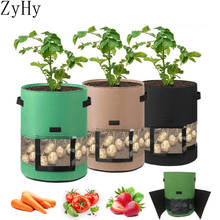 Saco de plantar jardim, varanda, casa, planta, diy, batata, tomate, vegetal, pano de feltro, recipiente de plantio, pote de jardim 2024 - compre barato