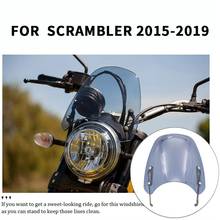 Parabrisas delantero para motocicleta, pantalla de protección para Ducati Scrambler 2015-2019 (humo ligero) 2024 - compra barato