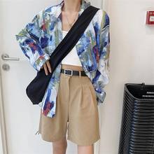 Camisa feminina folgada, camisa casual chique para mulheres, camisa japonesa kawaii vintage coreana 2024 - compre barato