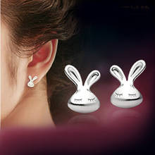 Tiny  White Rabbit Stud Earrings for Women Children Kids Ear Jewelry Cute Animal Bunny Piercing Earring Gifts Women's Jewelry 2024 - buy cheap