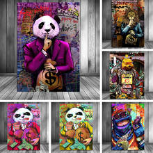 Graffiti Art Monopoly Millionaire Money Canvas Print Panda Painting Wall Picture Modern Living Room Home Decoration Posters 2024 - compra barato
