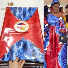 Tela africana Riche de 5 yardas para vestido de fiesta para mujer, diseño de brocado de alta calidad, Bazin Riche, costura, encaje estampado de Guinea 2024 - compra barato