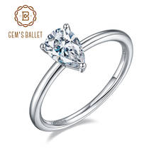 GEM'S BALLET Brilliant 925 Silver Rings 585 14K 10K 18K Gold 1.0Ct Pear Shape Moissanite Solitaire Engagement Ring For Women 2024 - buy cheap