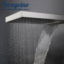 Big Waterfall Spray Tap Shower Faucet Mixer Head Bathroom Rainfall and waterfall Square Type Wall Mounted Chrome Shower Head 2024 - buy cheap