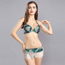 2020 Woman belly dance set dance costume belly dancing clothes Sexy Night dance bellydance Carnival Tops Chain BRA Belt  119061 2024 - buy cheap