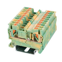 ST2-2.5JD Din Rail Terminal Block Ground Push In Spring Screwless 10pcs PT2.5 PE Earthed Terminal Block 2024 - buy cheap