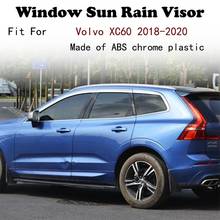 Visera de ventana de plástico cromado ABS para Volvo XC60, protector solar contra la lluvia, accesorios para coche, 2018-2020 2024 - compra barato