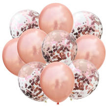 Globo de látex de oro rosa, confeti, bolas de helio, decoración para fiesta de cumpleaños de bebé, globos para niños, decoración para fiesta de boda, cinta de globos 2024 - compra barato