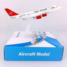 Aeronave aviário montável 16cm 1/400 segundos, aeronave britânico virgem, modelo colecionável com base de metal aloy747 2024 - compre barato