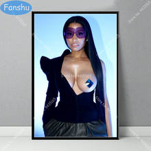 Nicki minaj cartaz rap hip hop cantor de música estrela pintura da lona cartazes e impressões arte da parede imagem para sala estar decoração casa 2024 - compre barato