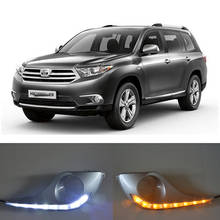 ECAHAYAKU-luces Led de circulación diurna para coche, luz diurna DRL, cubierta de lámpara antiniebla con relé de 12V, para Toyota Highlander 2012 ~ 2014 2024 - compra barato